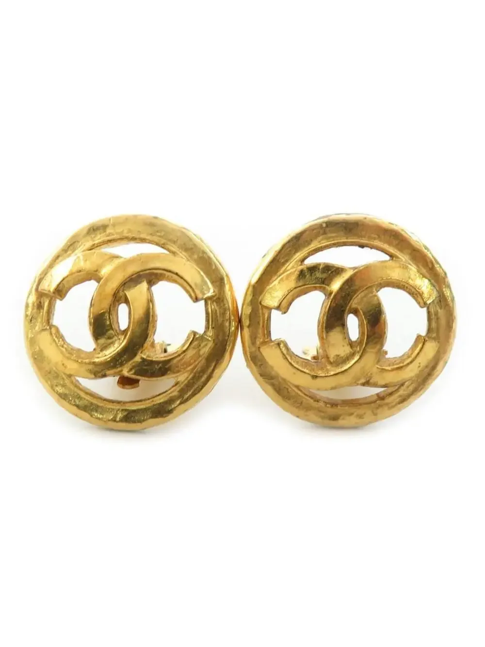 Auth Chanel Vitage Cc Logo Clip On #302857C36B